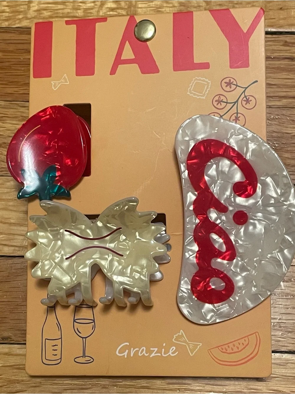 Italian Food Inspired Hair Claw Clip Set - New - Picture 5 of 7